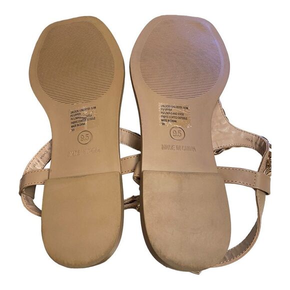 STEVE MADDEN Unlock Women's Nude Gold Chain Thong Sandals 9.5 - Picture 6 of 6